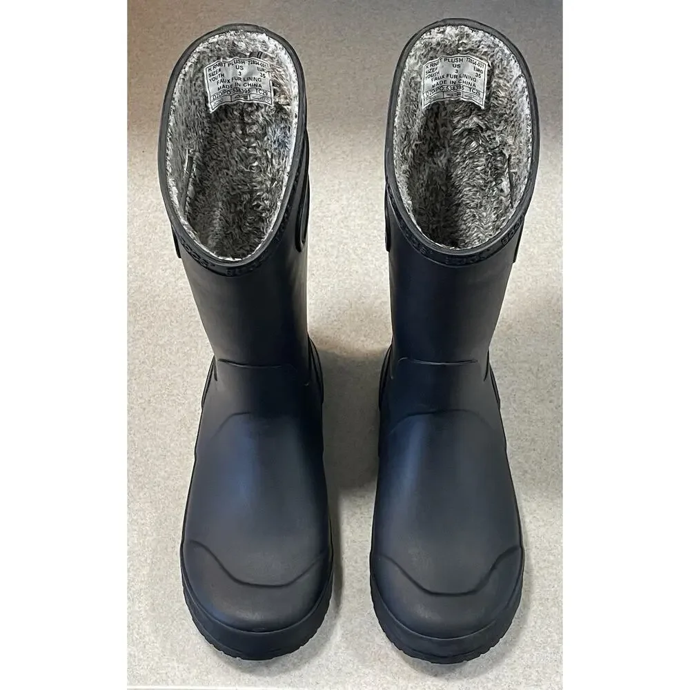 BOGS Kids/Children Rain Boots Plush Lined Black Waterproof Mid-Calf Youth Size 3